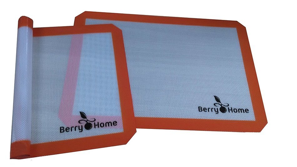 Silicone Baking Mat Parchment Replacement for Baking and Rolling Pizza Dough by Berry Home - 2 Pack N4