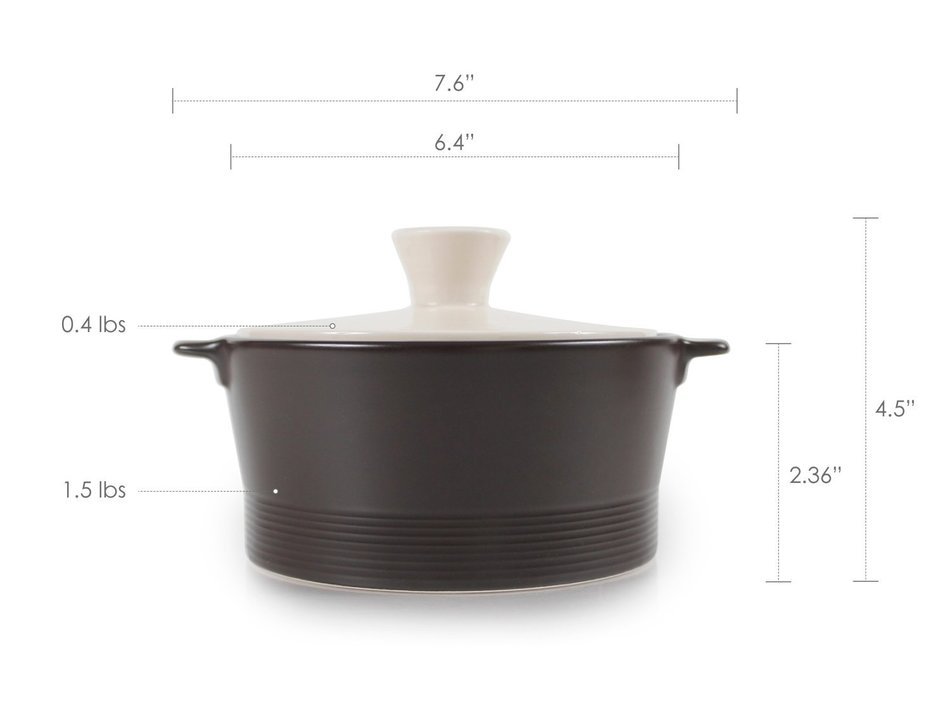 Neoflam Vol 0.8QT Stovetop Ceramic Cookware, Beige N6