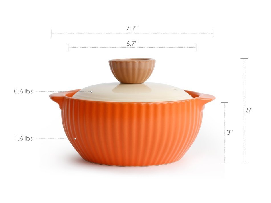 Neoflam Vol 0.8QT Stovetop Ceramic Cookware, Beige N29