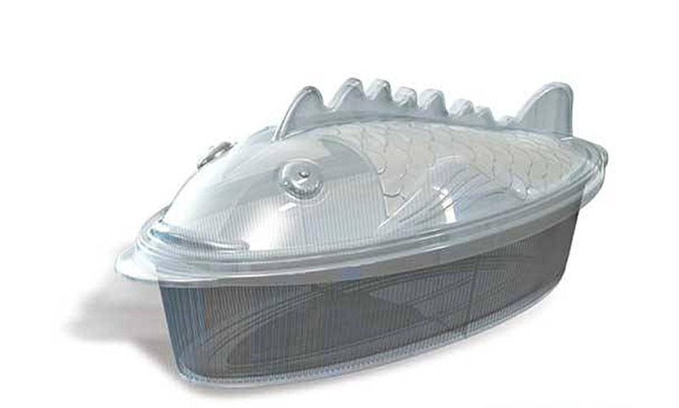 Silikomart Silicone Pratika Collection Fish Baking Dish, Metallic Gray