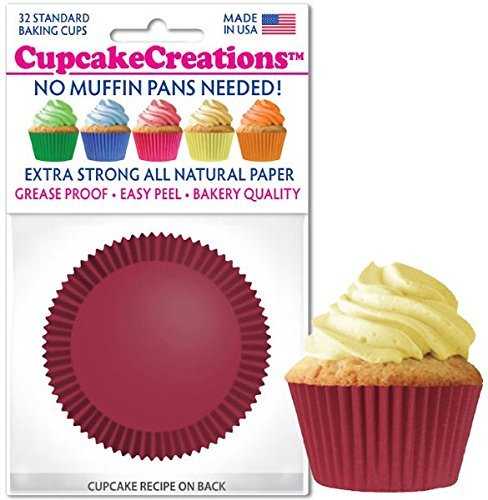 Burgundy Cupcake Papers, Standard Muffin Liners - 32 count N2
