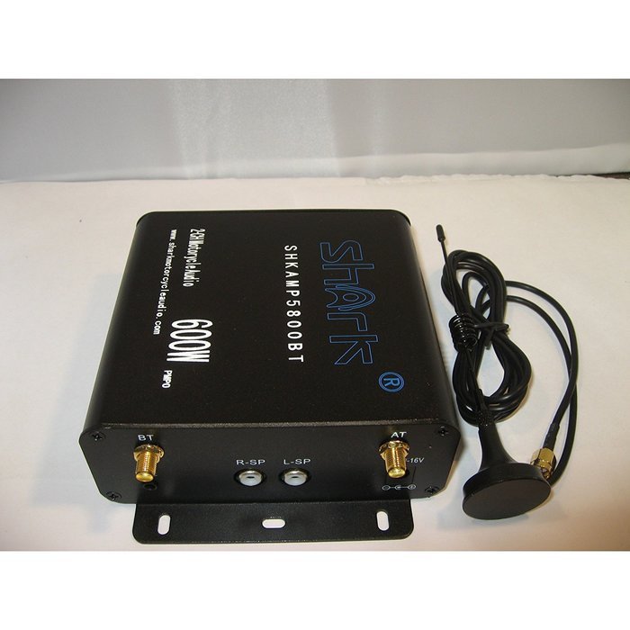 Shark Shkamp5800bt6160 Black 600 Watt Bluetooth Motorcycle Marine Audio System w/ 3.5 Speakers + Wired / Wireless... N2