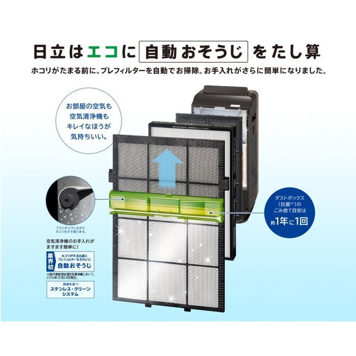 HITACHI PM2.5 corresponding humidified air cleaner (Air Purifier: about 79.5㎡ until) automatic cleaning Kuriea... N3