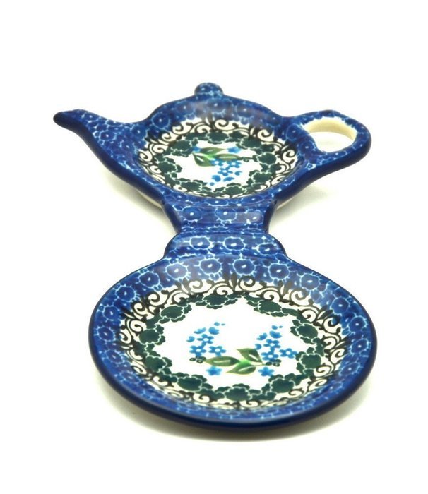 Polish Pottery Tea Bag & Mug Holder - Wisteria