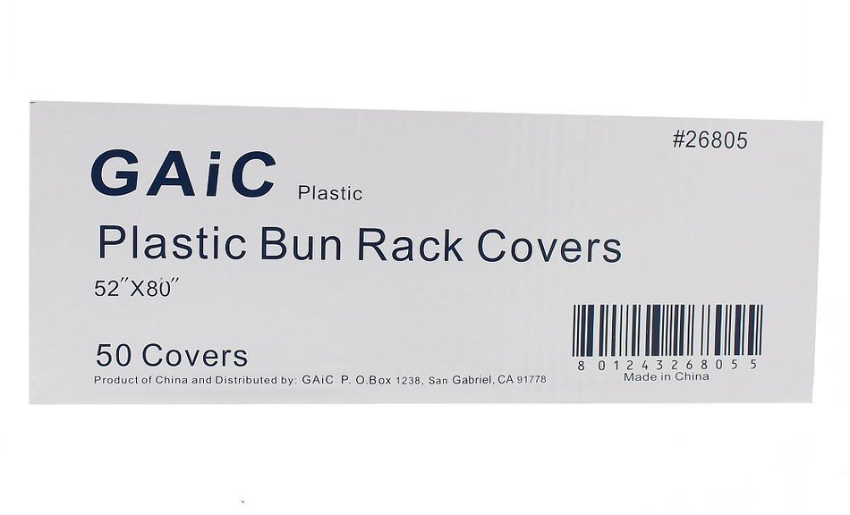 Gaic Plastic Bun Rack Covers - 50 Count