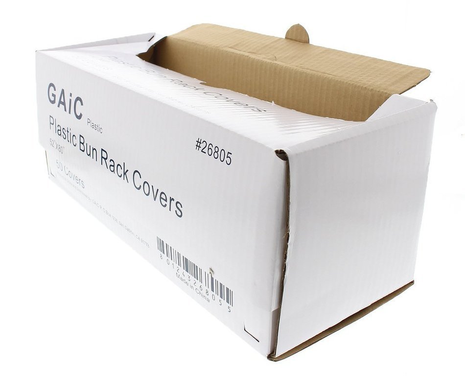 Gaic Plastic Bun Rack Covers - 50 Count N4