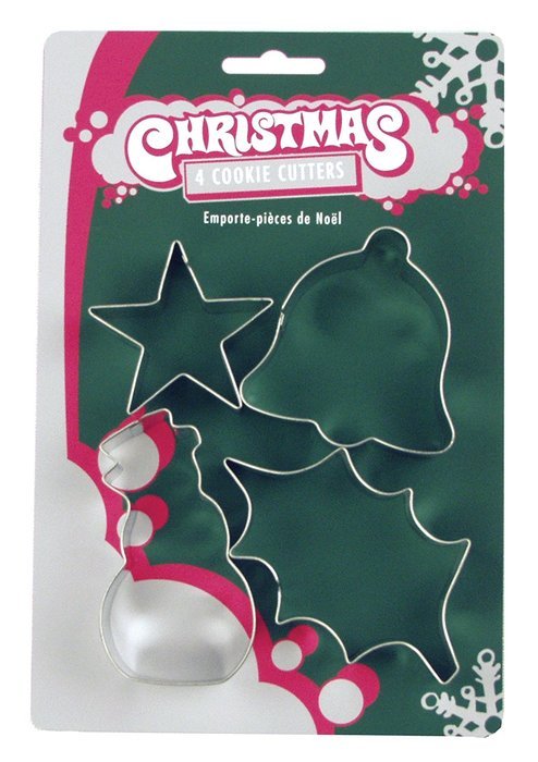 Fox Run Christmas Cookie Cutter Set, 4 Pieces