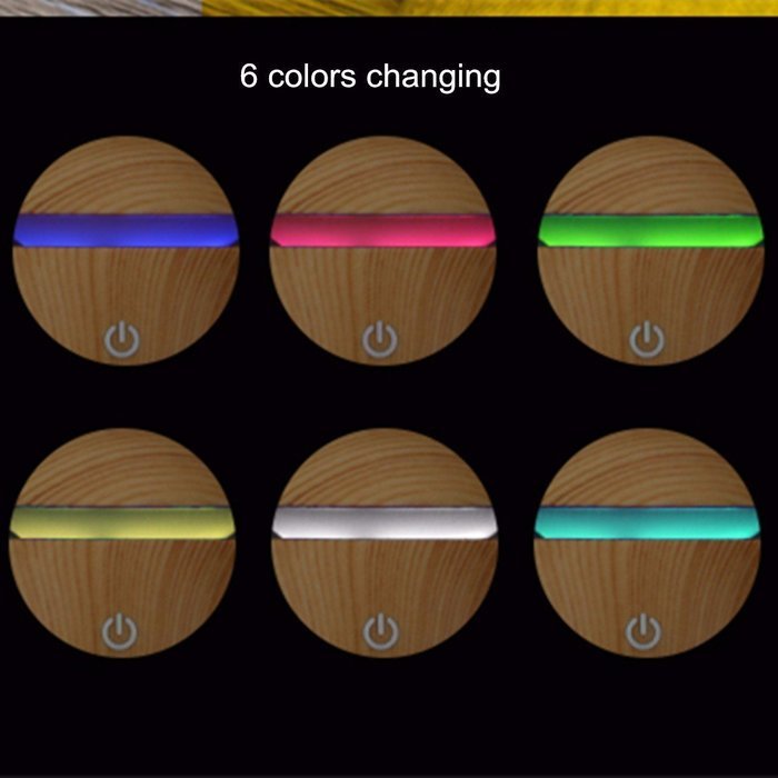 MOHOO Wood Grain Aroma Diffuser Whisper Quiet Cool Mist Air Purifier Ultrasonic Humidifier With 6 Color LED Lights... N5