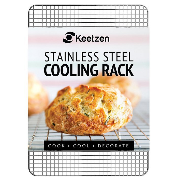 Cooling Rack by Keetzen 100% Real Stainless Steel 12 Inch x 17 Inch for Baking, Roasting & Decorating with Cross...