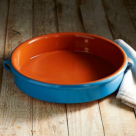 Mediterranean Blue Terra Cotta Cazuela - 12.8 Inches by La Tienda