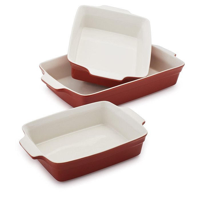 Sur La Table Stoneware Bakers Y09-3SR , Set of 3, Persimmon