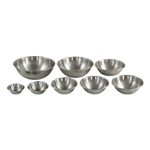 Crestware 8-Quart Stainless Steel Professional Mixing Bowl, 1mm Thick
