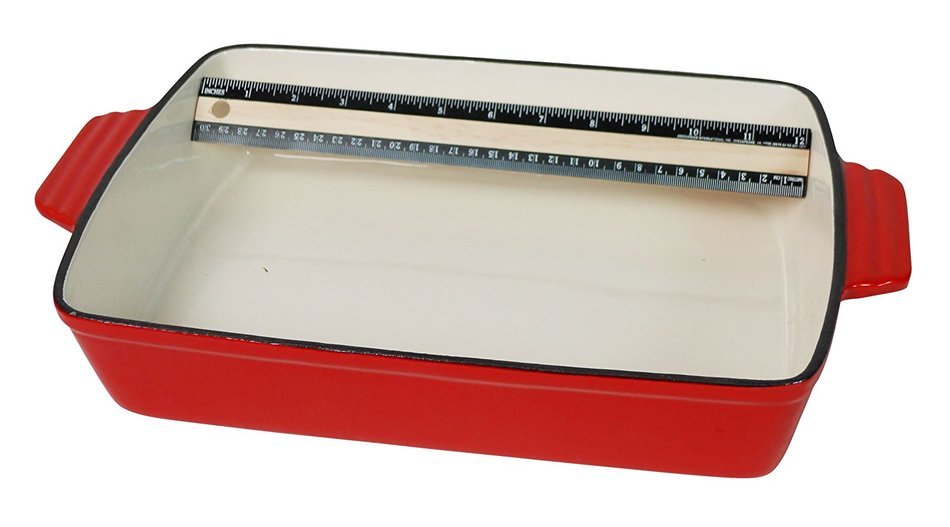 Spiceberry Home Cast-Iron Enamel Casserole, 13 x 9", Red N3
