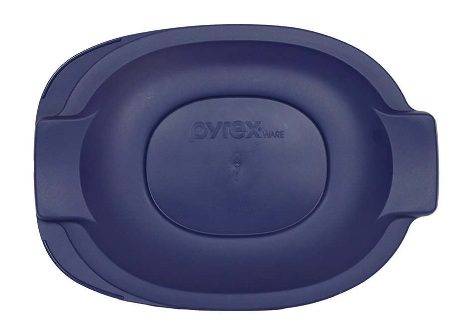 Pyrex 702-PC Blue 2 Quart Glass Oval Roaster Lid N2