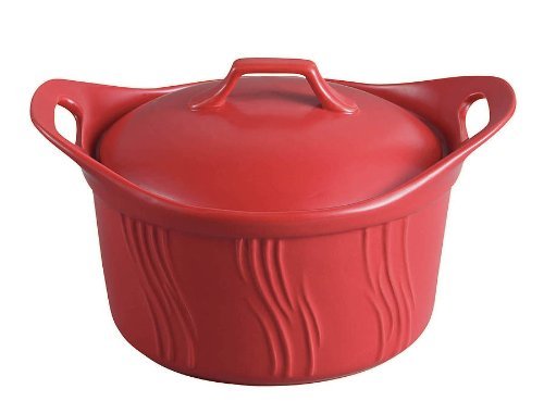 Lorren Home 2-3/4-Quart Stove Top to Oven Red Casserrole with Cover