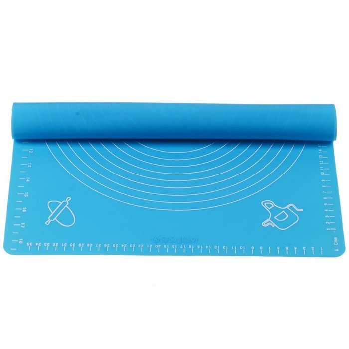 Non-stick Silicone Knead Dough Mat Sheet Placemat Pizza Mat 19.6 X 15.75" Blue + Rolling Pin N2