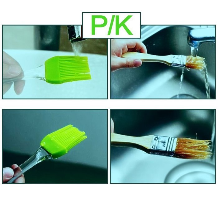 Generic Silicone Brush BBQ Brushes Basting Pastry Brush Set Heat Resistant for Kitchen Grilling Camping Set of 4 N7