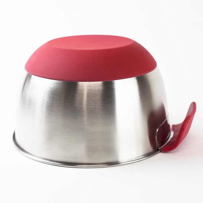 HUJI 3 Piece Stainless Steel Mixing Bowls set with Pouring Spouts & Non-Slip Silicon Base and Handles For Baking... N15