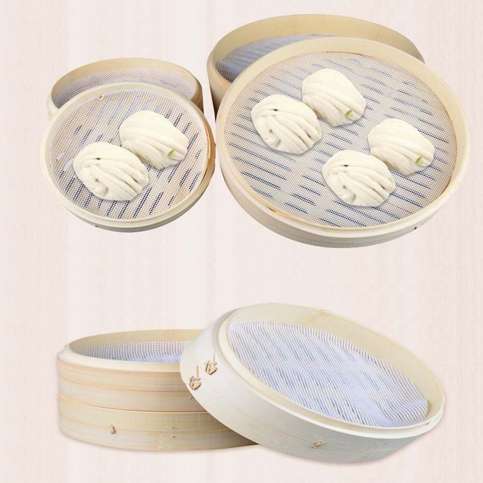 Lucky Gourd Reusable Non-Stick Silicone Steamer Pad Mesh Round Dumplings Mat,Pack of 4 (11.8 Inch/30 CM) N3