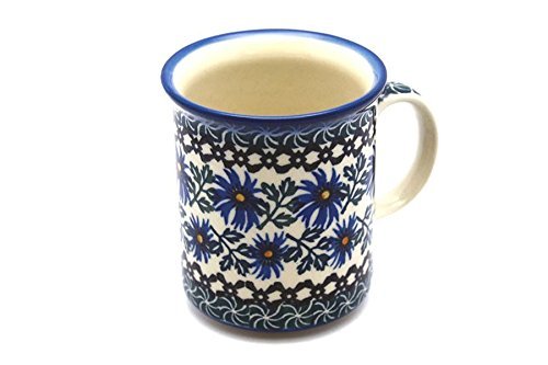 Polish Pottery Mug - Straight Sided - Blue Chicory