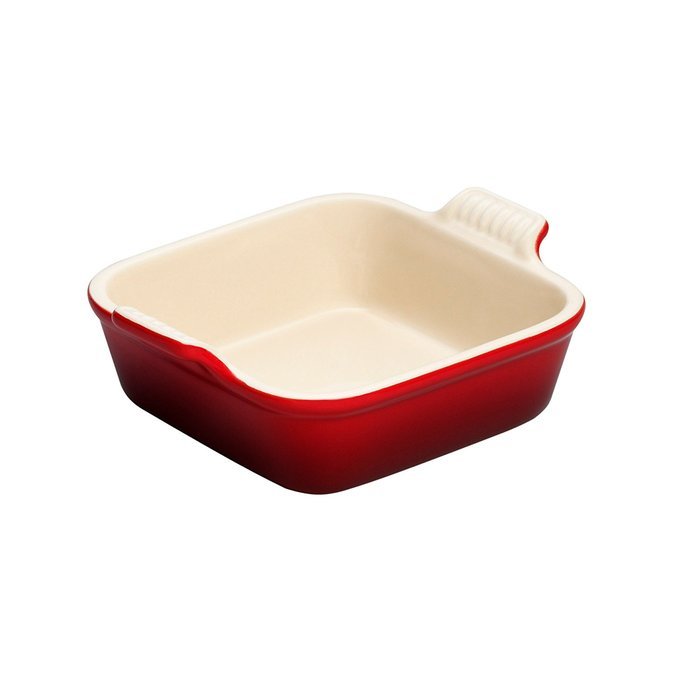 Le Creuset Heritage Stoneware 5" Square Dish, Cerise (Cherry Red)