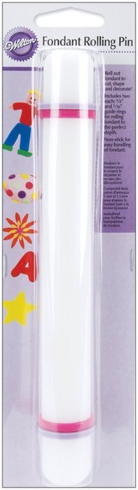 Wilton 1907-1211 Fondant Gum Paste Rolling Pin with Rings, 20-Inch (9 Inch)