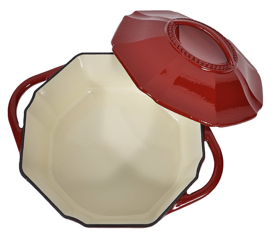 Isaac Mizrahi Bella Chic Round Casserole & Lid Dutch Oven 4-Quart Red/Orange N2