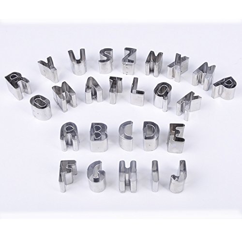 Cookie Cutter Set , Windspeed 26pcs Stainless Steel Alphabet Letters Biscuit Cookies Cutters Molds, Mini A-Z Shaped... N7