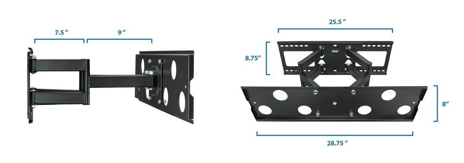 Mount-It! Articulating TV Wall Mount for 32&rdquo; &ndash; 65&rdquo; LCD/LED/Plasma Flat Screen TVs, Articulating Full Motion, 165... N7