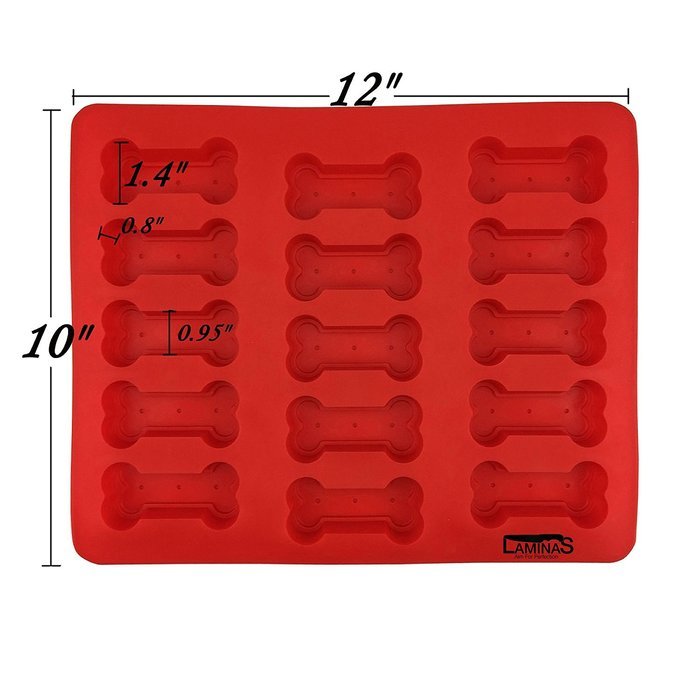 Laminas Dog Paws & Bones Silicone Baking Molds + RECIPE DIGITAL EBOOK, 2 Pack Dogs Paw-Shaped Treats Baked Gelatine... N3