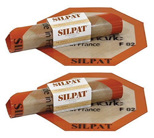Silpat Non-Stick Silicone Microwave Baking Mat, 10.25-Inch Diameter Octagon (2 Pack)