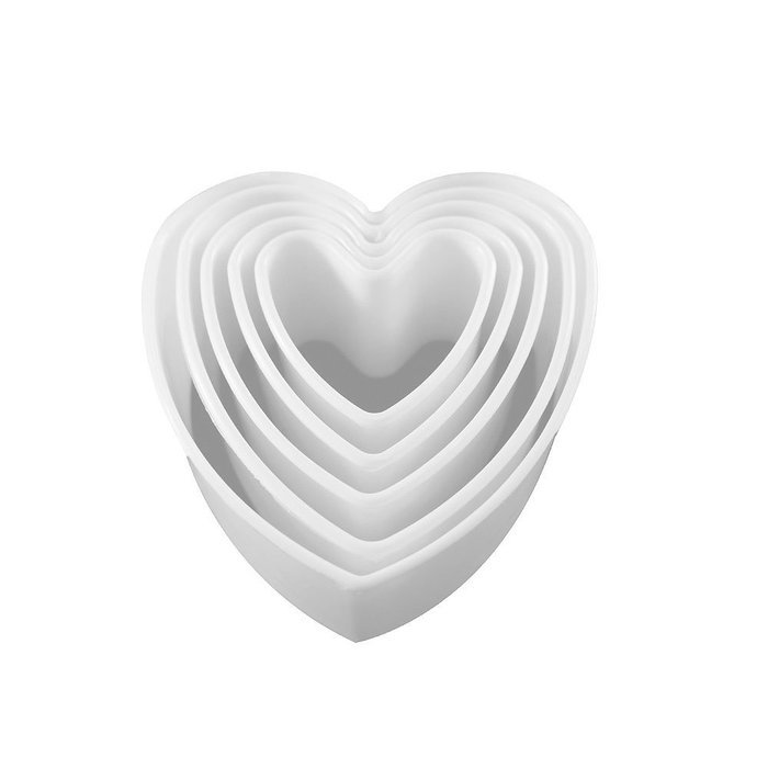 4" Cookie Cutter Square Shape Set of 5 Pieces Plastic White by Topenca Supplies N7
