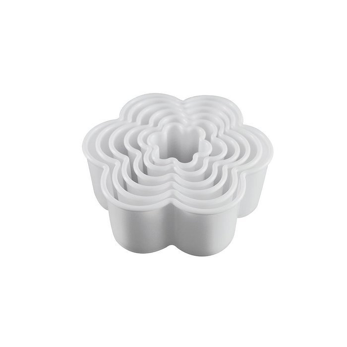 4" Cookie Cutter Square Shape Set of 5 Pieces Plastic White by Topenca Supplies N13
