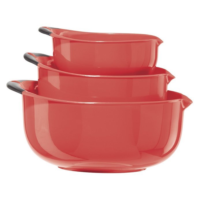 Oggi 3-Piece Oval Mixing Bowl Set, Aqua N2