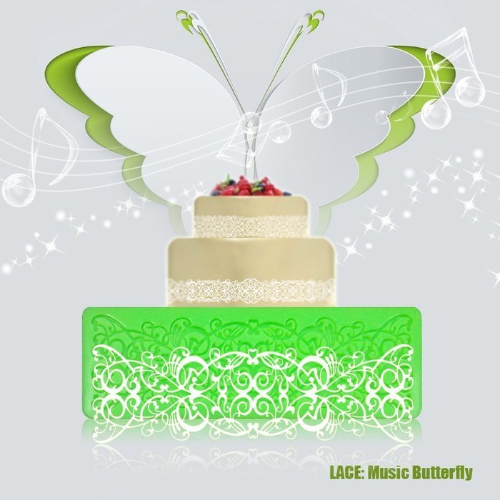 Fanhesheng Set of 3, Little Flowers Embossing Cake Lace Fondant Mold, Rattan Shaped Sugar Veil Cupcake Mat Silicone... N5