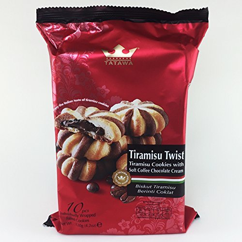 10 PCS 4.2 oz. ITALIAN TASTE TIRAMISU TWIST SOFT COFFEE CHOCOLATE CREAM COOKIES