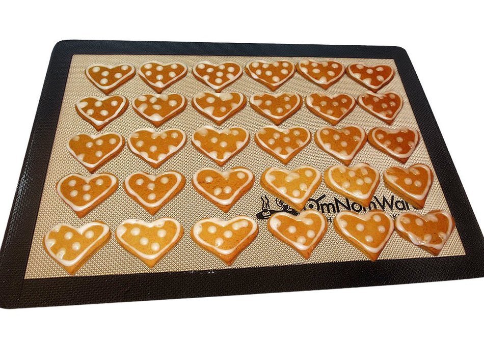 OmNomMat Silicone Baking Mat - Professional Grade Cooking Bakeware - Non-stick Baking Sheet Oven Liner Makes Baking... N4