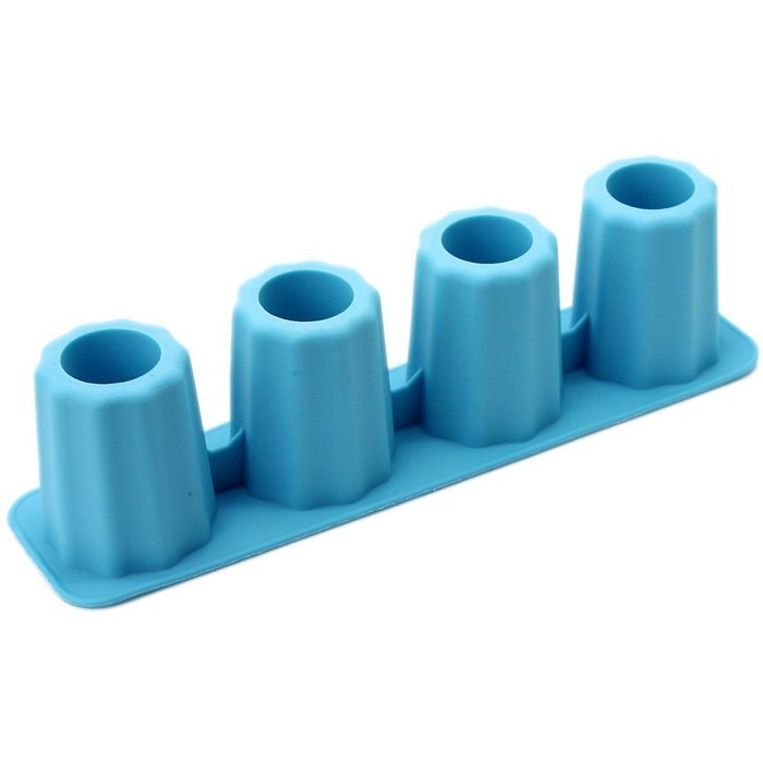 CY-buity 4-Cup Shape Rubber Shooters Ice Cube Shot Glass Freeze Mold Maker Tray Party N19