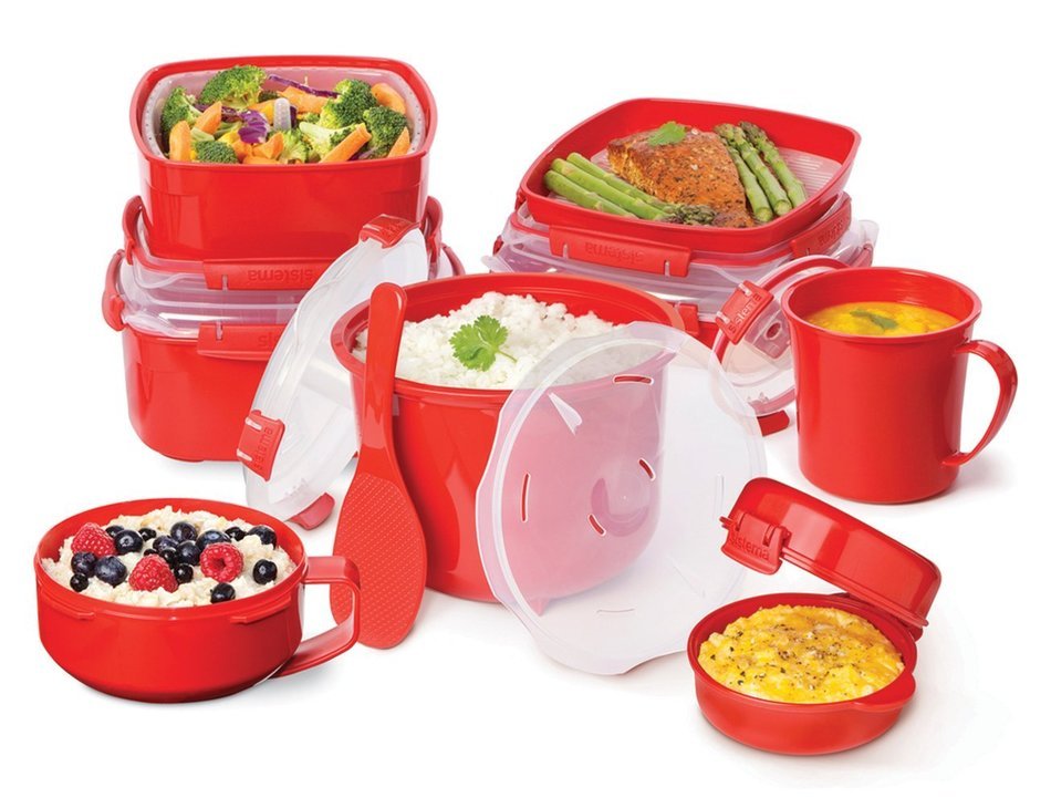 Sistema 1118 Microwave Cookware Round Dish/Plate, Red N6
