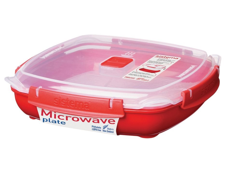 Sistema 1118 Microwave Cookware Round Dish/Plate, Red N7