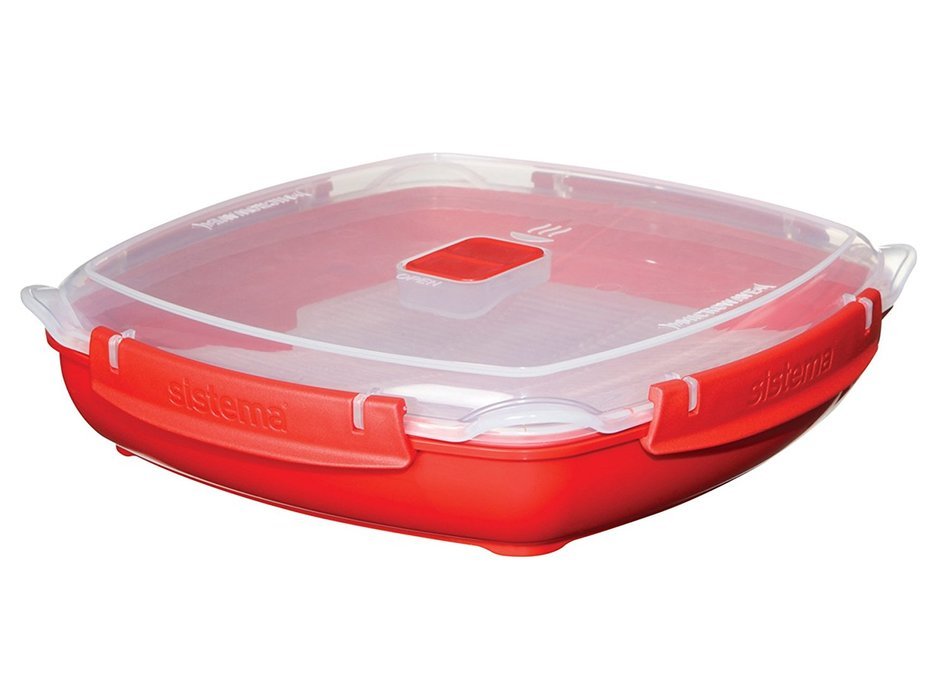 Sistema 1118 Microwave Cookware Round Dish/Plate, Red N8