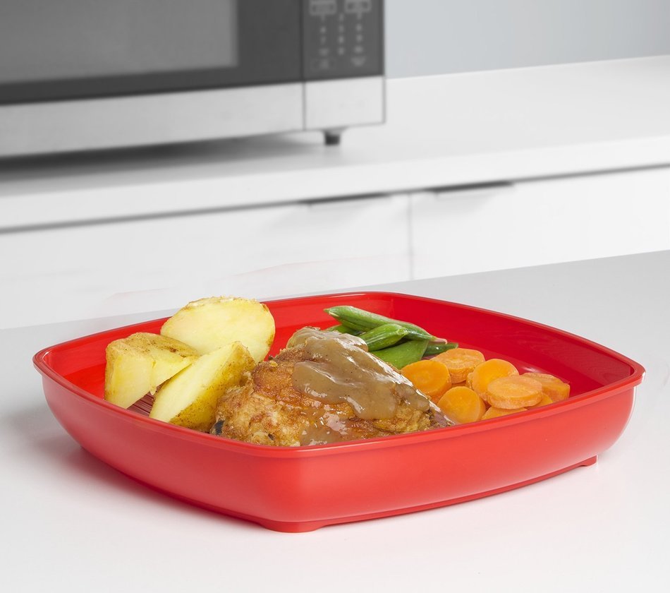 Sistema 1118 Microwave Cookware Round Dish/Plate, Red N10