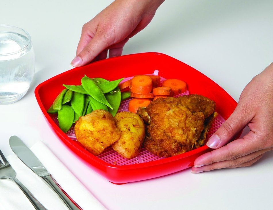 Sistema 1118 Microwave Cookware Round Dish/Plate, Red N11