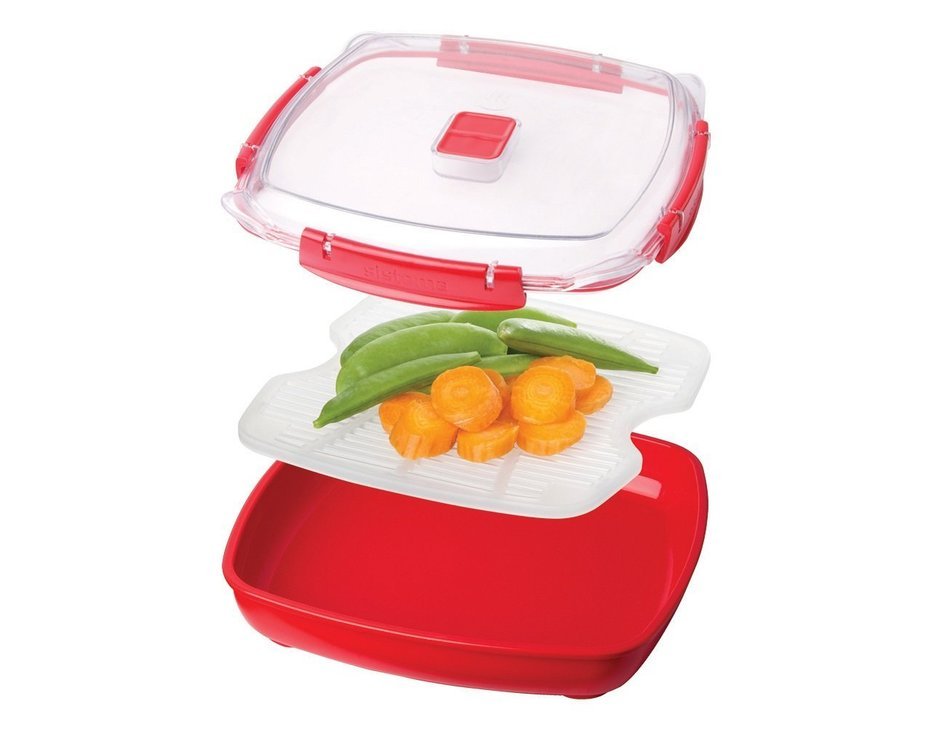 Sistema 1118 Microwave Cookware Round Dish/Plate, Red N14