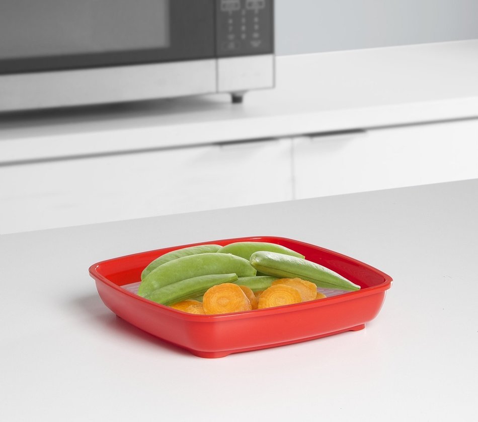 Sistema 1118 Microwave Cookware Round Dish/Plate, Red N15
