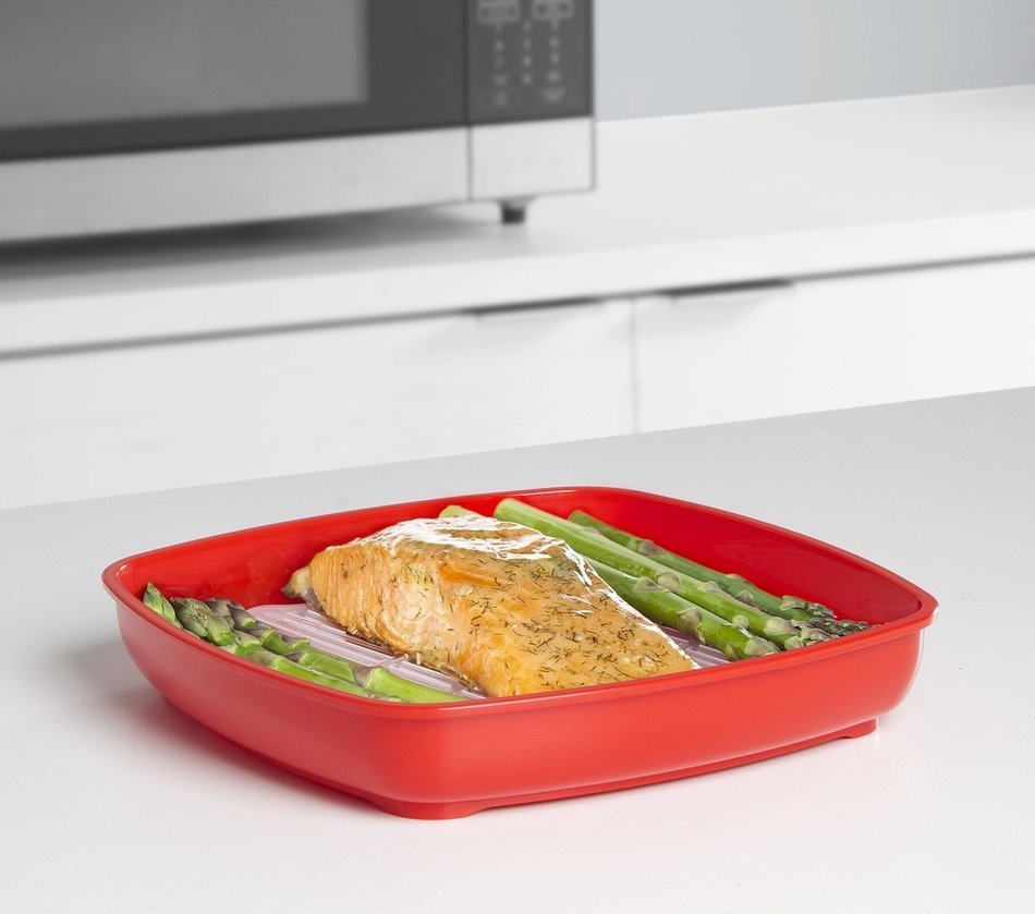 Sistema 1118 Microwave Cookware Round Dish/Plate, Red N21