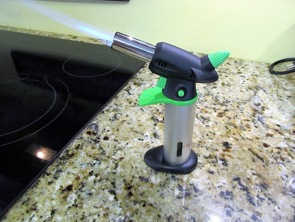 Culinary Blow Torch lime green/black Kitchen Tool for Creme Brulee, BBQ, Welding, Browning, Soldering, etc -Long...