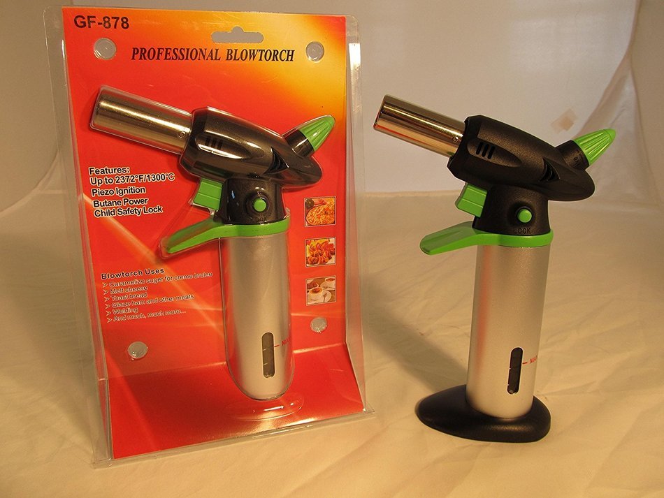 Culinary Blow Torch lime green/black Kitchen Tool for Creme Brulee, BBQ, Welding, Browning, Soldering, etc -Long... N2