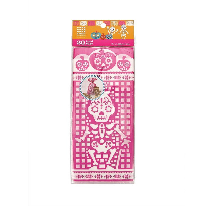 Sweet Creations 20 Count Day of the Dead Halloween Party Skeleton Treat Bags