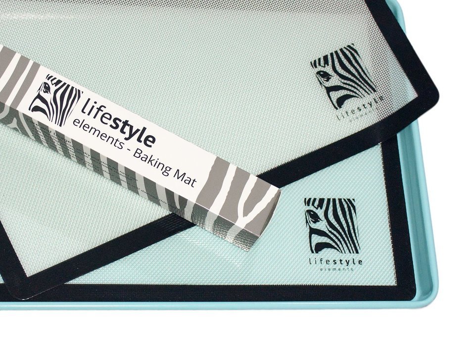 Lifestyle Elements Silicone Baking Mat Set (2) Half Sheets - Professional Grade (1mm thick) Non Stick Cookie Sheet... N2